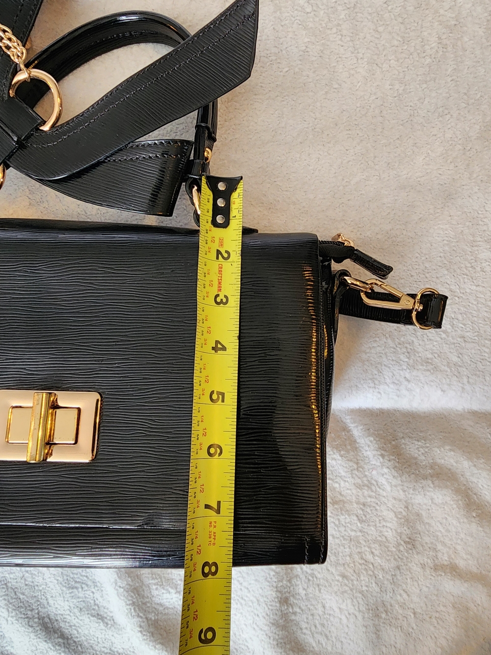 Melie Bianco Black Structured Bow Accent Satchel - Women Bags - Picture 8 of 9